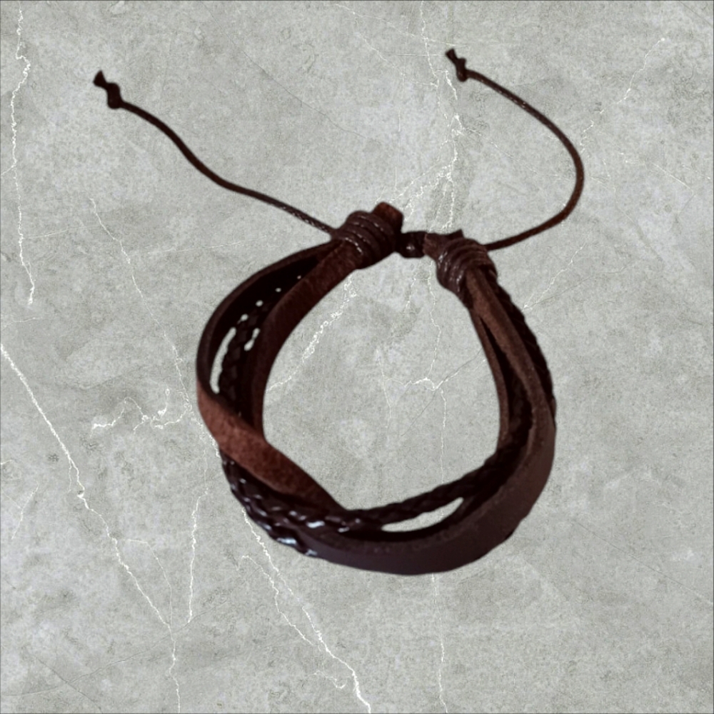 Brown Leather Braided Bracelet